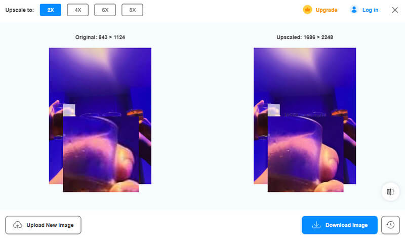 Vidmore‑Upscaler – bearbeitetes Bild hochskalieren