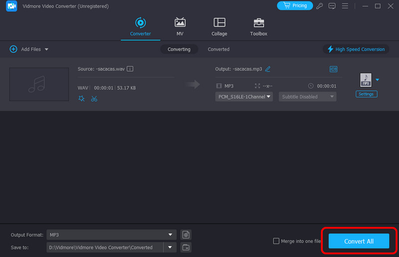 Schaltfläche „Alles konvertieren“ Vidmore