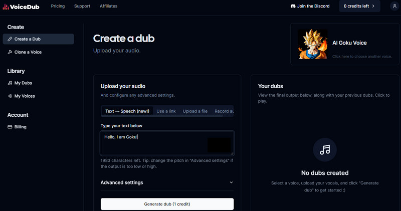 Voicedub Goku KI-Stimme