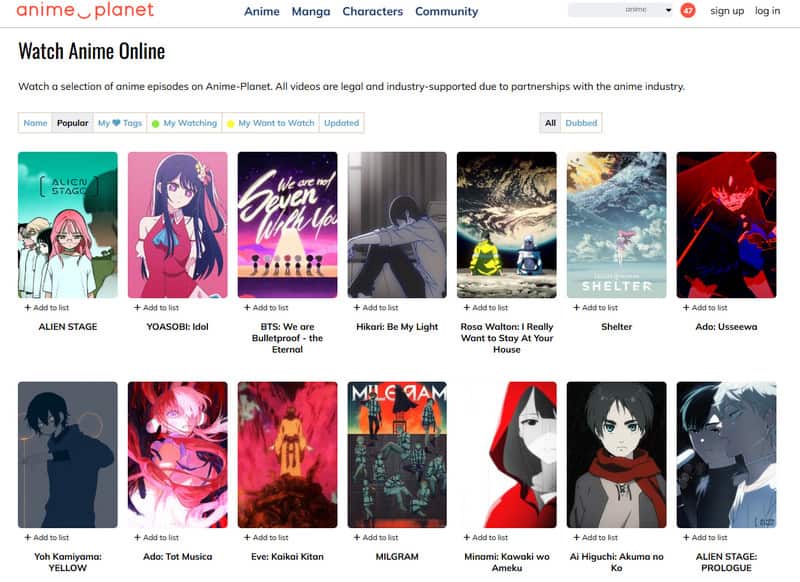 Anime Planet Anime-Website