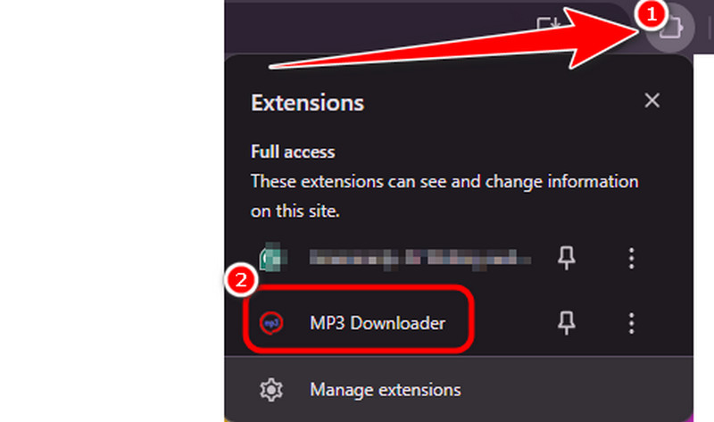Zur Erweiterung gehen und Inhalte herunterladen – MP3 Downloader
