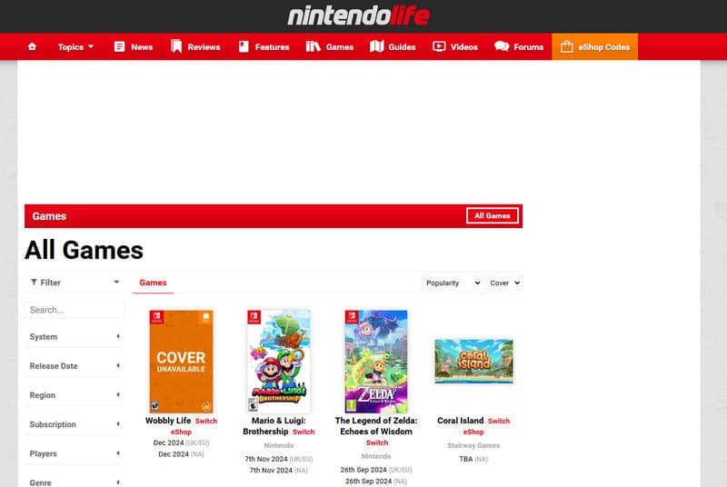 Nintendo Life Spiele-Website