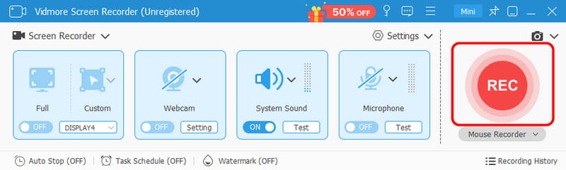 Aufnahmevorgang starten – Vidmore