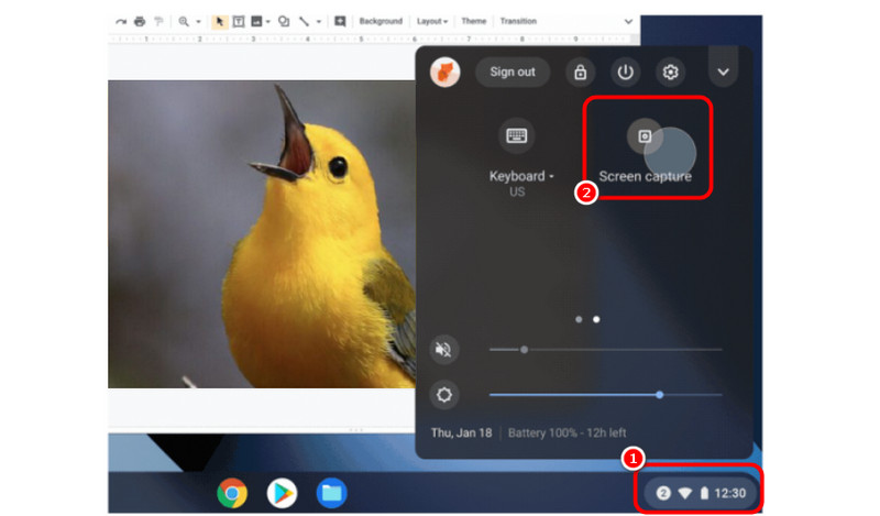 Screenshot-Chromebook-Schnelleinstellungen