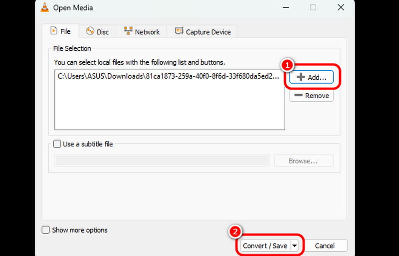MP4-Datei hinzufügen VLC