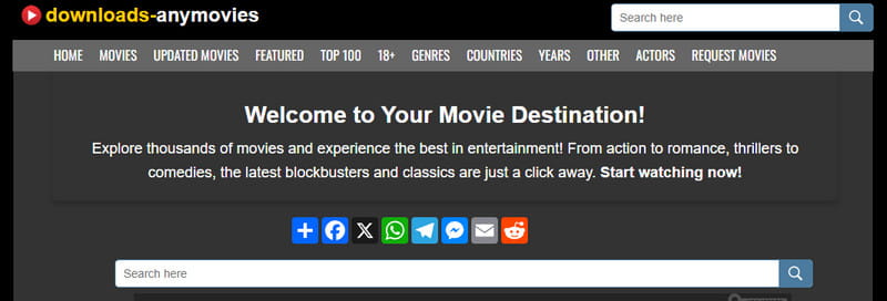 Download AnyMovies Download-Seite