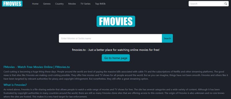 Fmovies kostenlose Film-Website