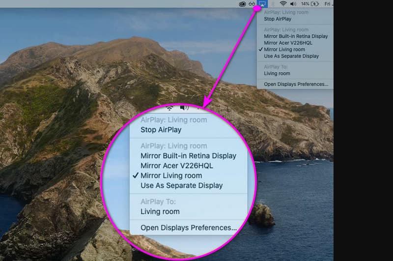Auf AirPlay‑Symbol klicken