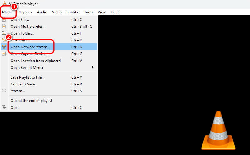 Medien – Netzwerkstream öffnen – VLC