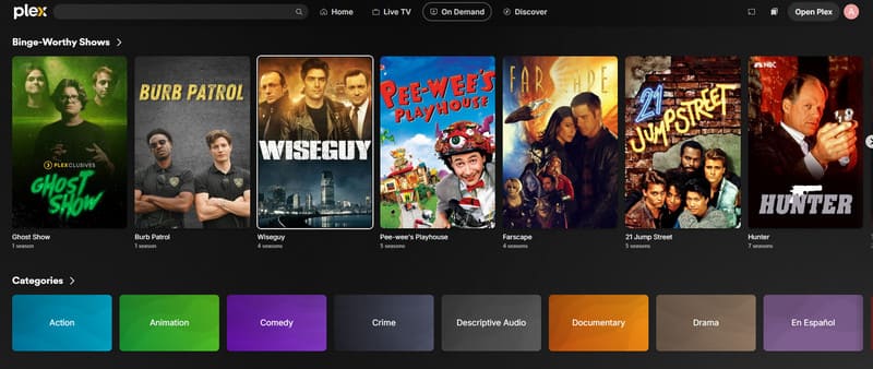 Plex – kostenlose Filmwebseite