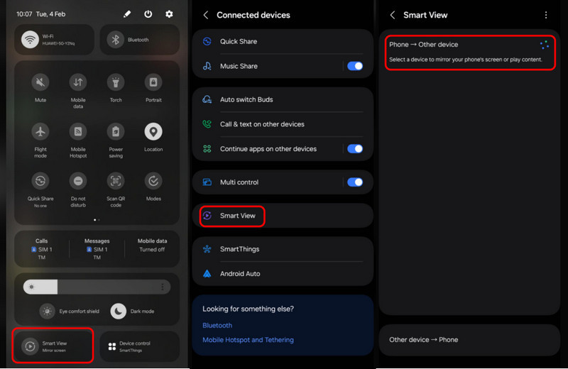 Bildschirmspiegelung Roku Android