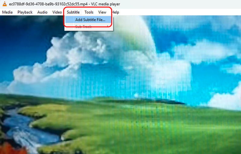 Untertitel-Menü Untertitel hinzufügen VLC