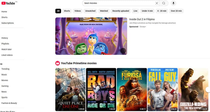 YouTube Download-Seite