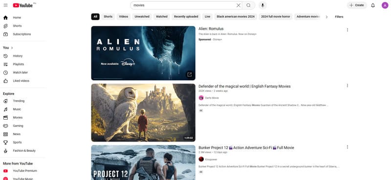 Youtube – kostenlose Filmwebseite