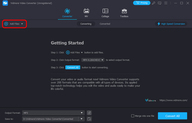 Dateien hinzufügen QuickTime-Video hinzufügen Vidmore