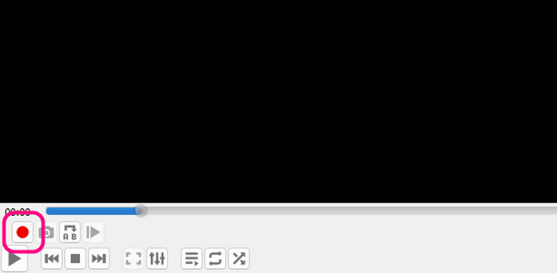 Rote Schaltfläche anklicken VLC