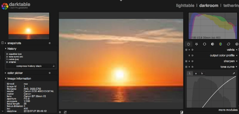 Darktable Kostenlose Fotobearbeitung für Mac