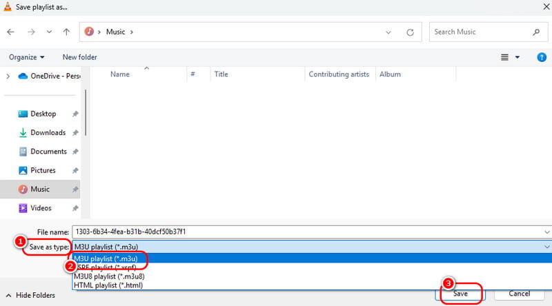 Dateityp M3U speichern VLC