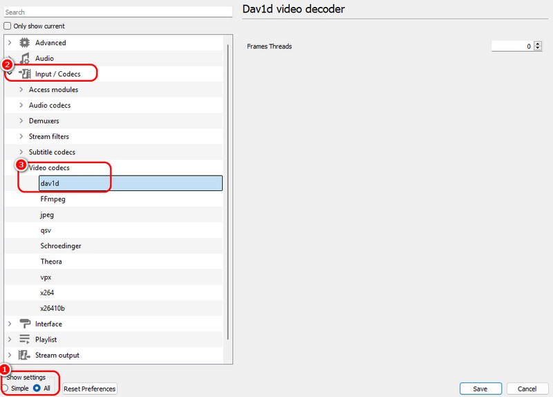 Alle Video-Codecs VLC