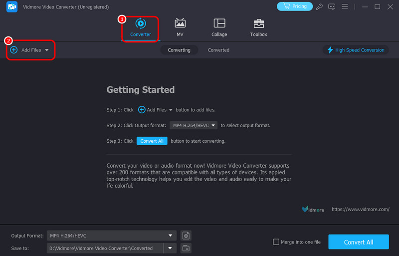 Dateien hinzufügen konvertieren Vidmore