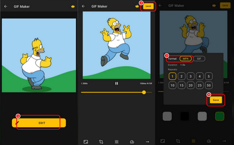 Auf „Bearbeiten“-Schaltfläche – Format – Speichern
