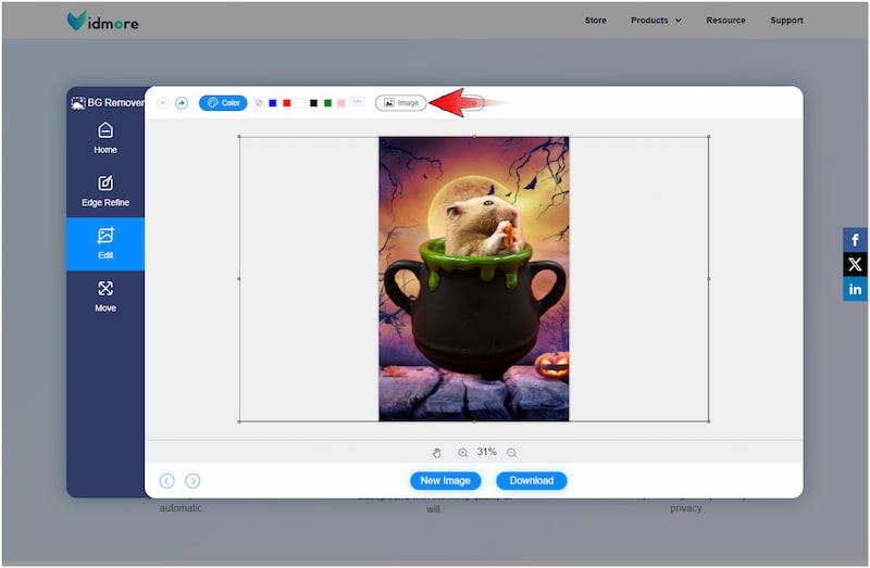 Entfernten Hintergrund ersetzen