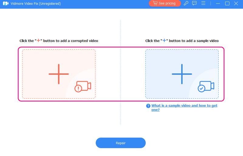 Video mit Plus‑Option in Vidmore hinzufügen