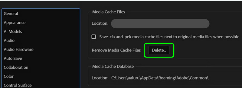 Medien-Cache-Dateien löschen