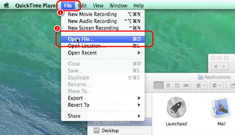 QuickTime Player starten Datei QuickTime Player