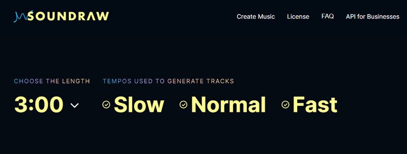 Länge und Geschwindigkeit auswählen