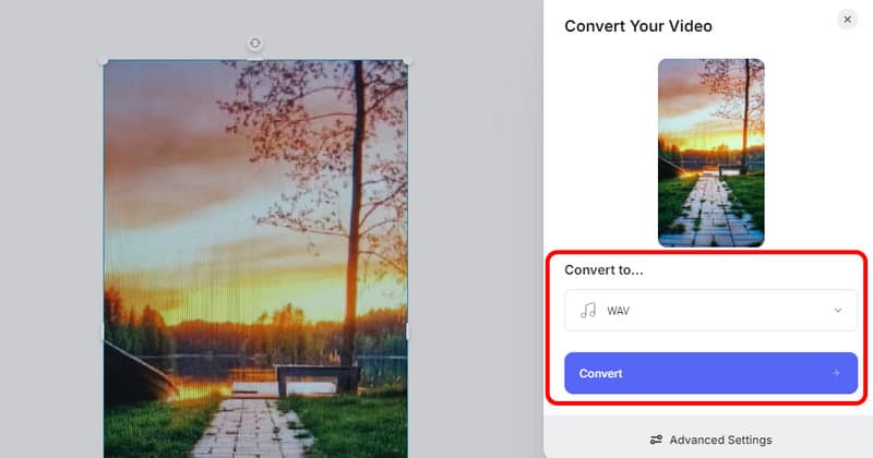 WAV auswählen Auf Convert klicken Veed