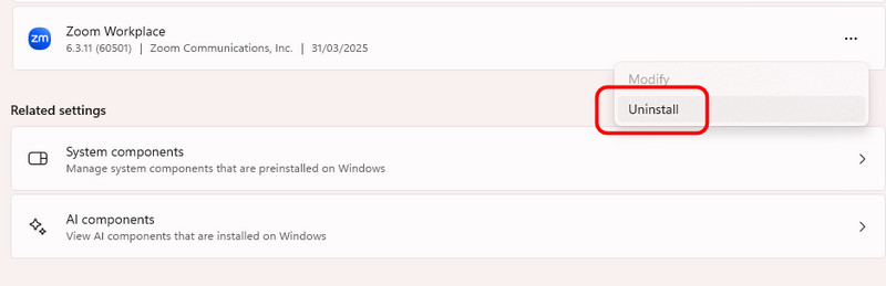 Zoom deinstallieren und neu installieren