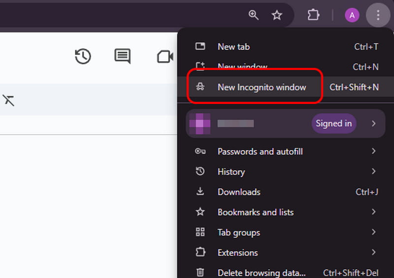 Inkognito- oder privaten Modus verwenden