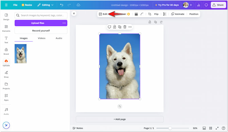 Bearbeitungsbereich aufrufen