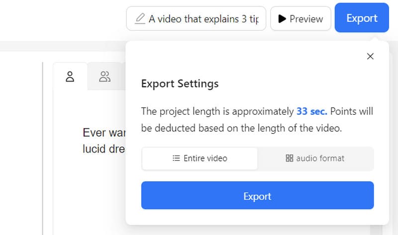 Erstelltes Video exportieren
