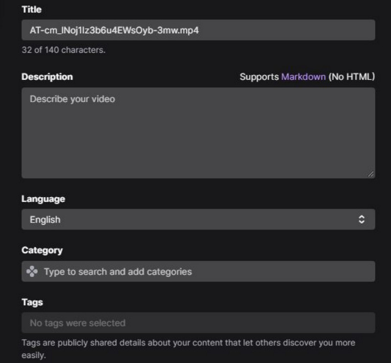 Anpassung der Metadaten
