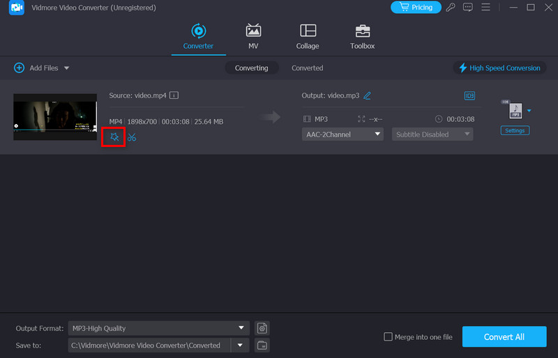 Vidmore – Text ins Video hochladen