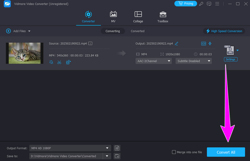 Alle niedrigen Auflösungen konvertieren Vidmore