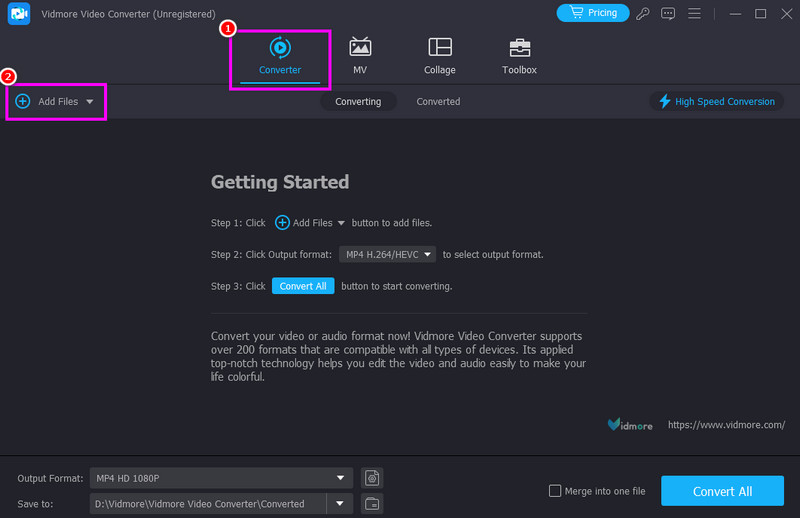 Dateien hinzufügen konvertieren Vidmore