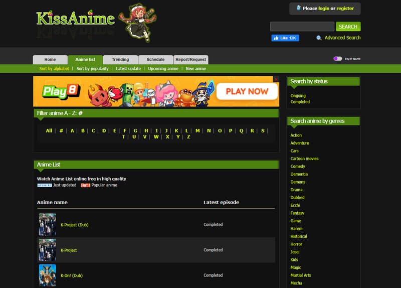 Kissanime Film-Streaming-Seiten