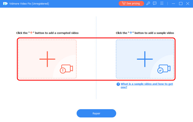 Rot‑blauer Plus‑Button – Vidmore