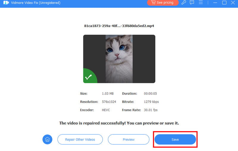 Save Repaired Gopro Video Vidmore