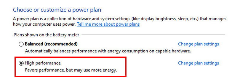 Set Power To High Performance