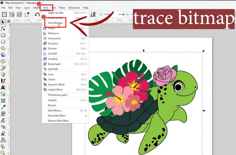 Pfad – Bitmap nachzeichnen – Inkscape