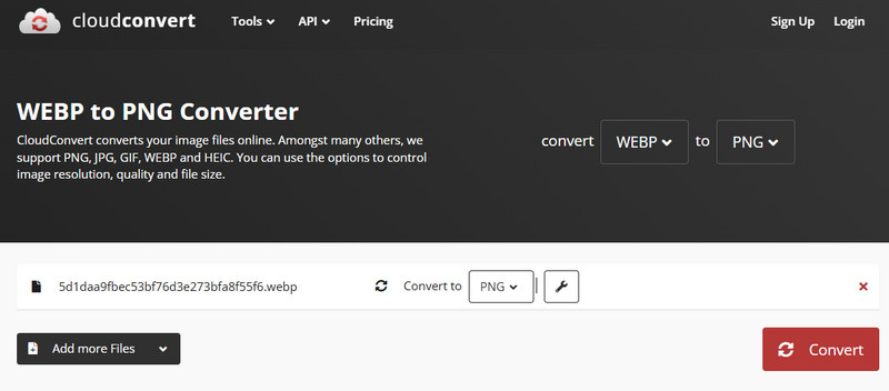Cloudconvert WebP-zu-PNG-Konverter