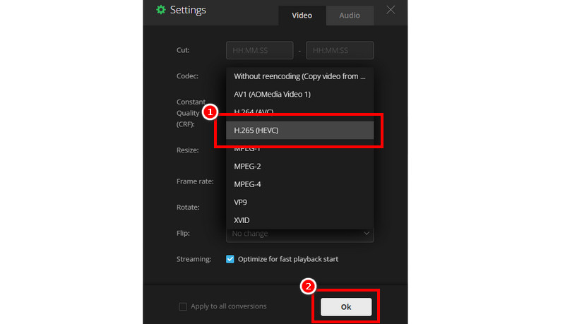 MP4 in Hevc mit Convertio umwandeln