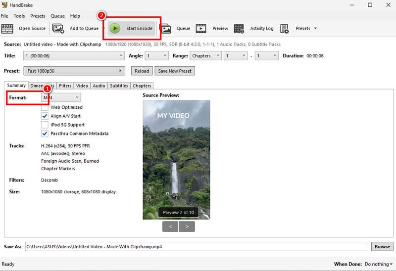 MP4 in VOB umwandeln HandBrake