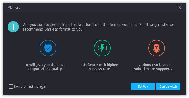 Schalten Sie MPG Lossless um