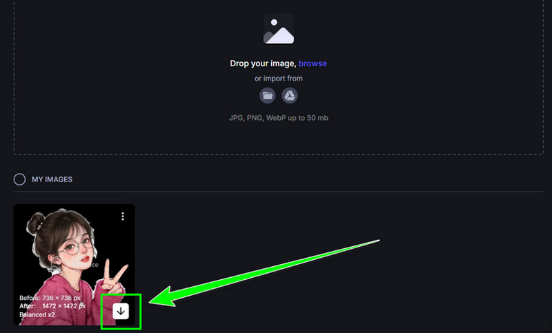 Dropdown-Schaltfläche Lets Enhance
