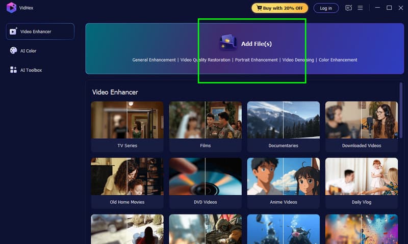 Dateien-hinzufügen-Option Vidmore